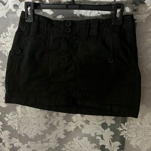 Black Cargo mini skirt